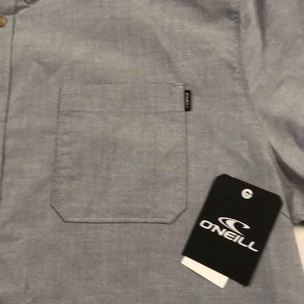 O’NEILL Mens Gray Button Up Pocket Shirt - Picture 3 of 6